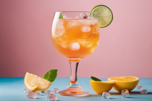 无酒精冰块柠檬炫彩果汁冷饮 清新即饮，视觉与味觉的双重盛宴